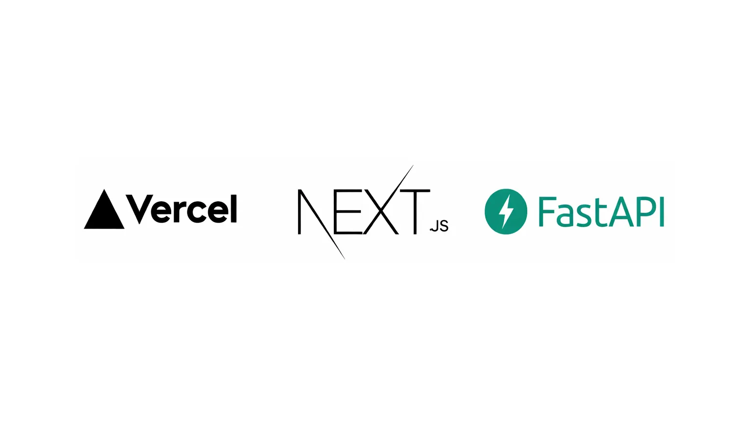 Vercel, FastAPI, Next.js logos